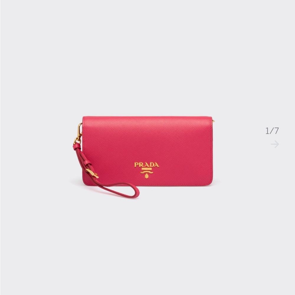 PRADA Saffiano Leather Clutch in Peony (like new)